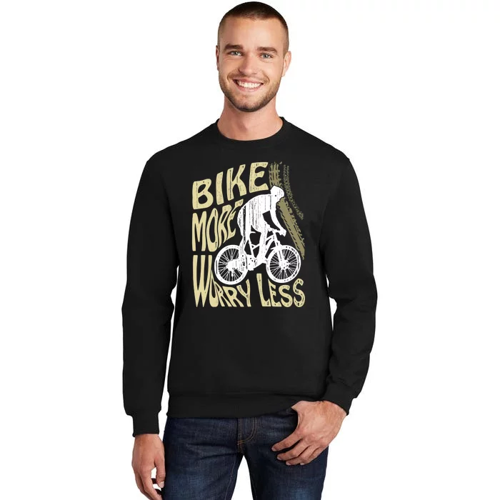 Wo Bike More Worry Less Bike Lovers Bicycle V-Neck Tall Sweatshirt