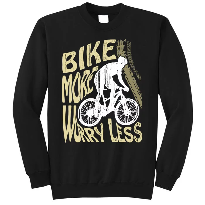 Wo Bike More Worry Less Bike Lovers Bicycle V-Neck Tall Sweatshirt