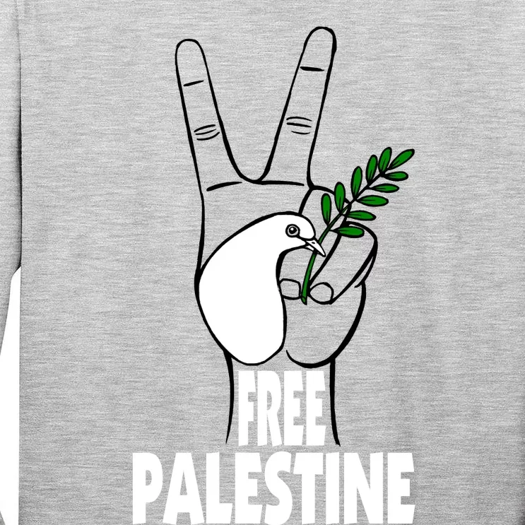 West Bank Middle East Peace Dove Olive Branch Free Palestine Tall Long Sleeve T-Shirt