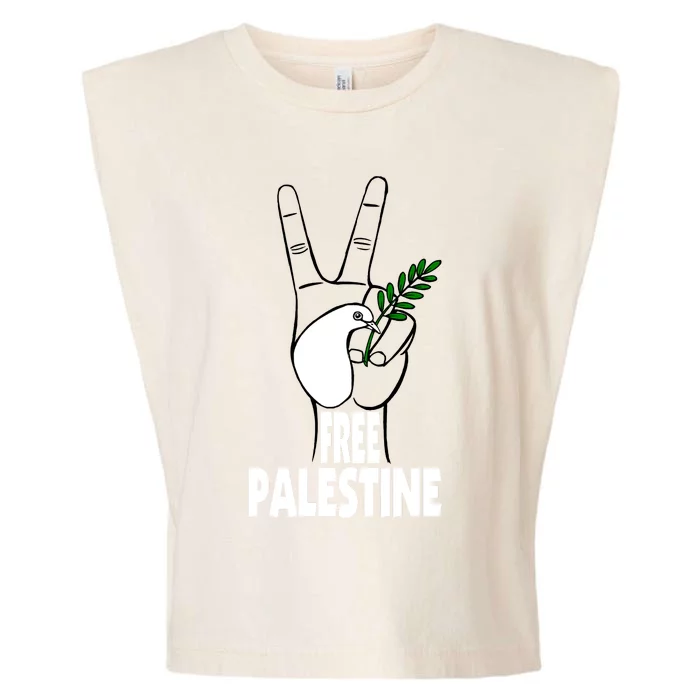 West Bank Middle East Peace Dove Olive Branch Free Palestine Garment-Dyed Women's Muscle Tee