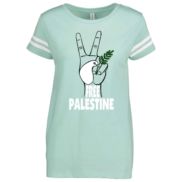 West Bank Middle East Peace Dove Olive Branch Free Palestine Enza Ladies Jersey Football T-Shirt