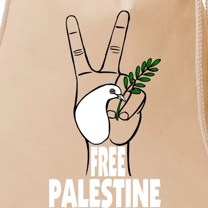 West Bank Middle East Peace Dove Olive Branch Free Palestine Drawstring Bag