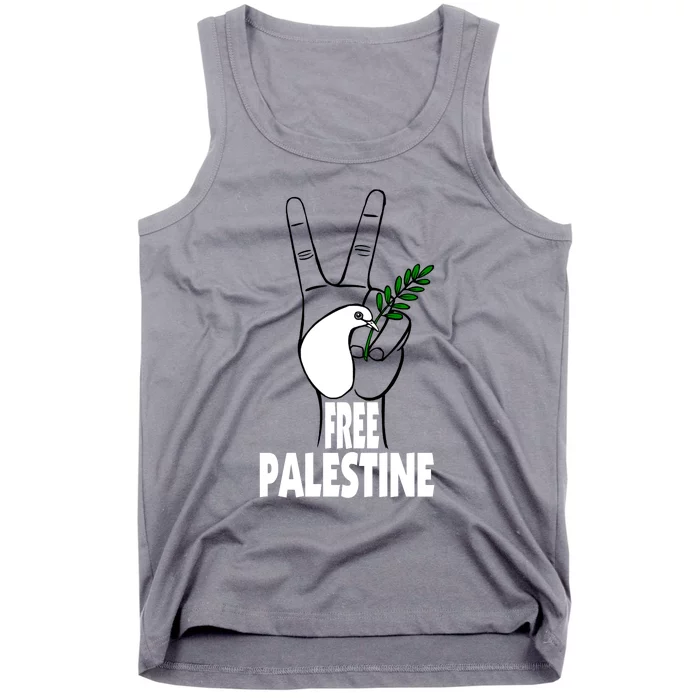 West Bank Middle East Peace Dove Olive Branch Free Palestine Tank Top