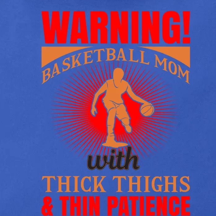 Warning Basketball Mom With Thick Thighs Basketball Cool Gift Zip Tote Bag