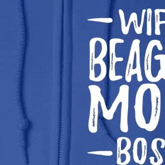 Wife Beagle Mom Boss Funny Dog Mom Gift Idea Gift Full Zip Hoodie