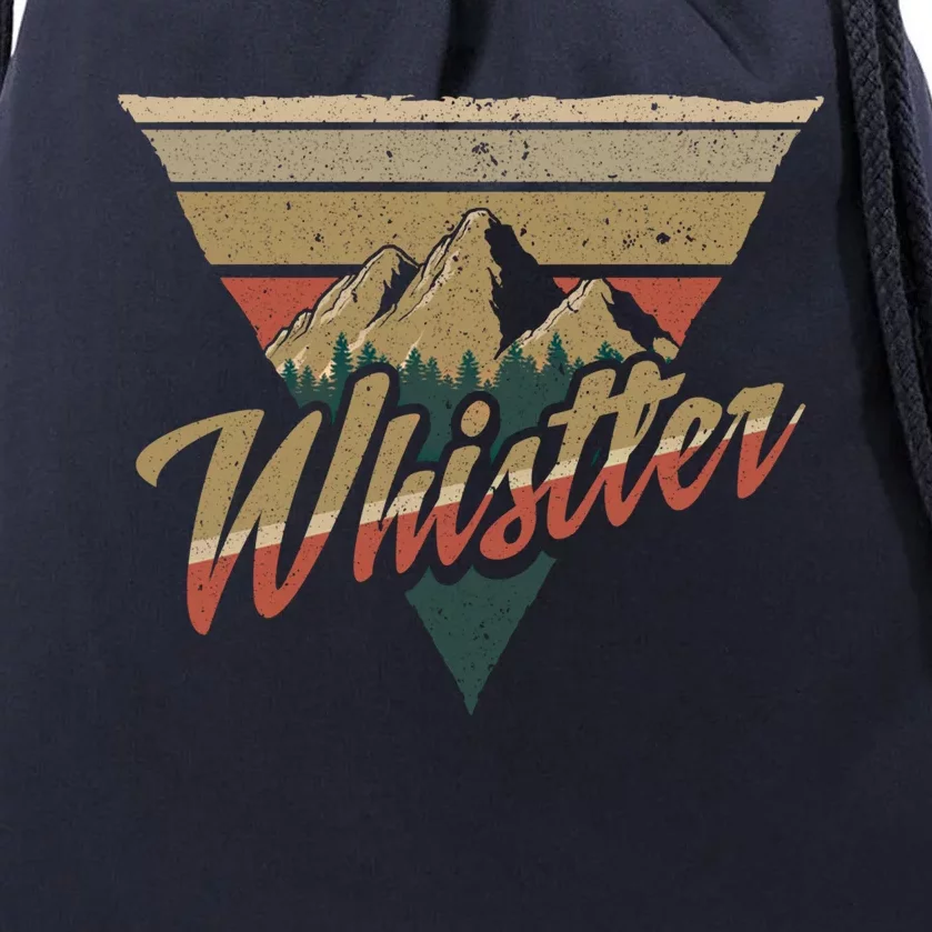 Whistler Blackcomb Mountain Illustration Vacation Souvenir Gift Drawstring Bag