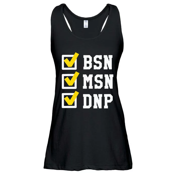 Womens BSN MSN DNP Doctorate Degree Checklist Funny Graduation Gift Ladies Essential Flowy Tank