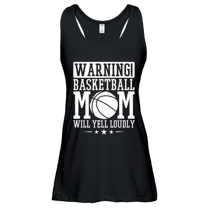 Warning Basketball Mom Will Yell Loudly Basketball Fan Ladies Essential Flowy Tank