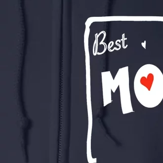 Wo Best Mom Ever V-Neck Full Zip Hoodie