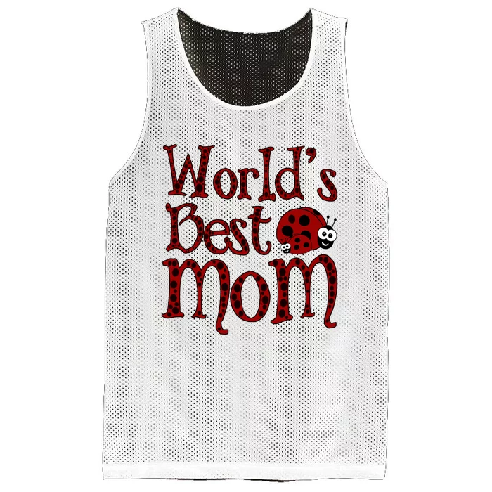 Worlds Best Mom Ladybugs Mesh Reversible Basketball Jersey Tank