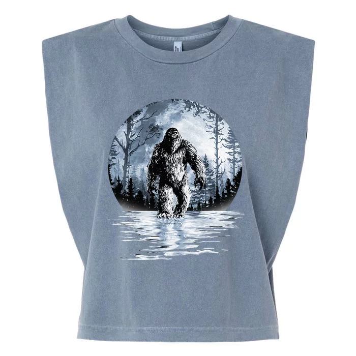 Women Bigfoot Moon Lunar Sasquatch Garment-Dyed Women's Muscle Tee