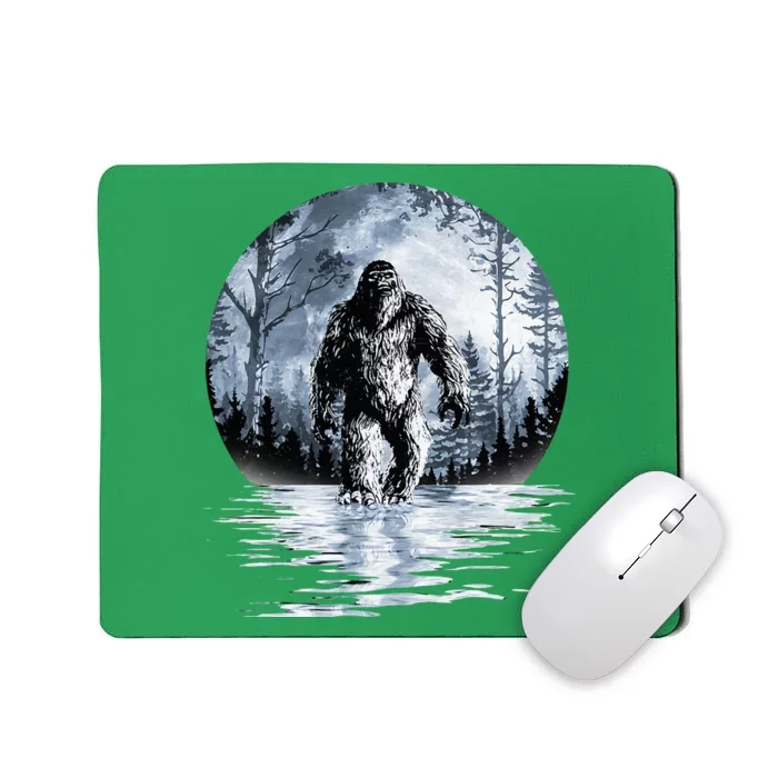 Women Bigfoot Moon Lunar Sasquatch Mousepad