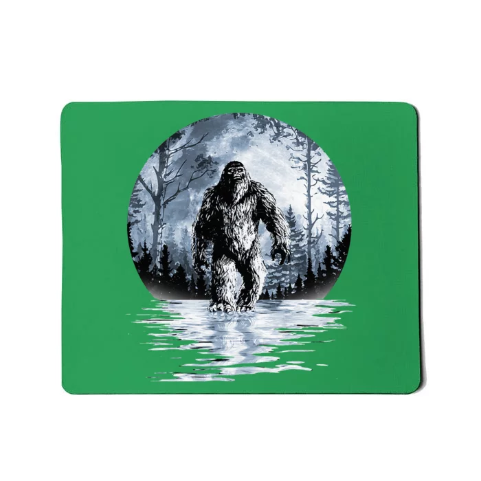 Women Bigfoot Moon Lunar Sasquatch Mousepad