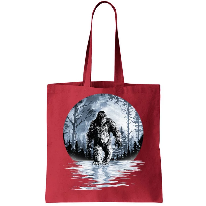 Women Bigfoot Moon Lunar Sasquatch Tote Bag