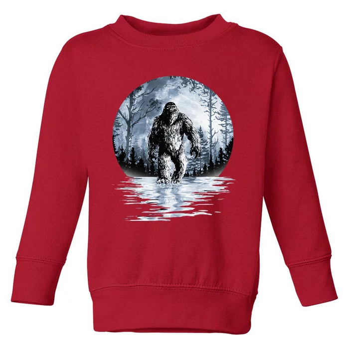 Women Bigfoot Moon Lunar Sasquatch Toddler Sweatshirt