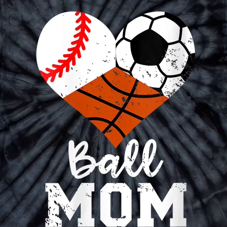 Wo Ball Mom Funny Baseball Soccer Basketball Mom V-Neck Tie-Dye T-Shirt