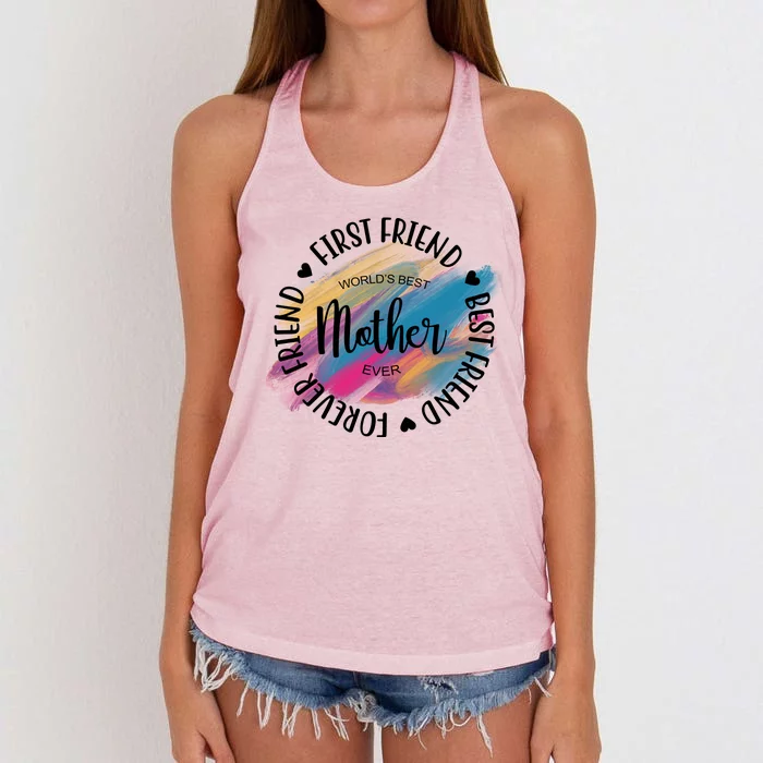 Worlds Best Mother Ever Cute Mother's Day Gift Women's Knotted Racerback Tank