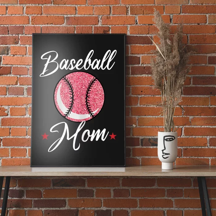 Womens Baseball Mom Cool Sport Mommy Mama Momma Wife Mother Poster