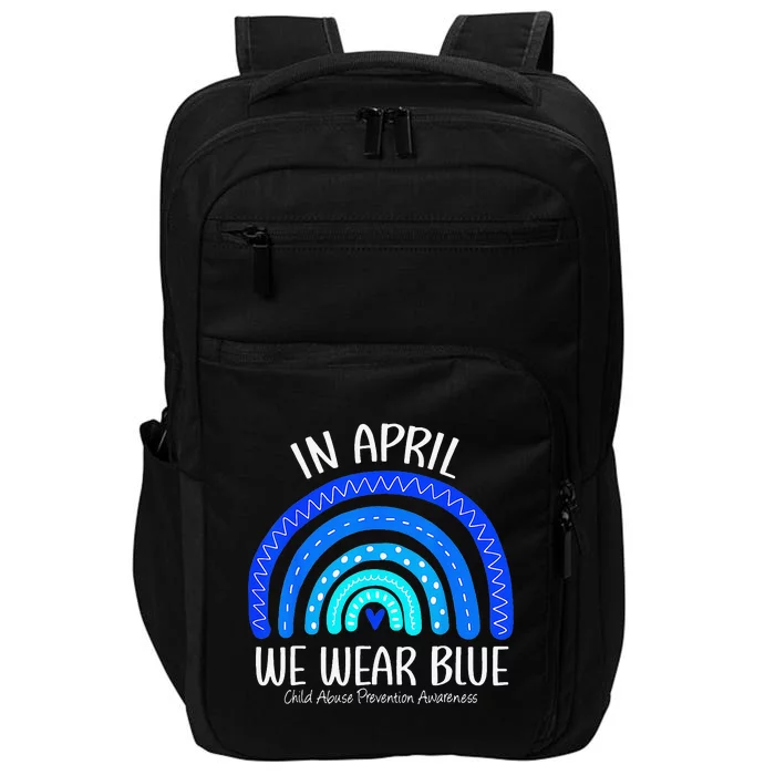 Wear Blue Messy Bun Child Abuse Prevention Awareness Impact Tech Backpack