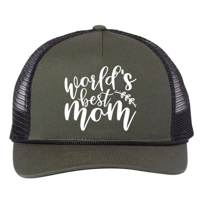 World's Best Mom Great Gift Party Mother's Day Meaningful Gift Retro Rope Trucker Hat Cap