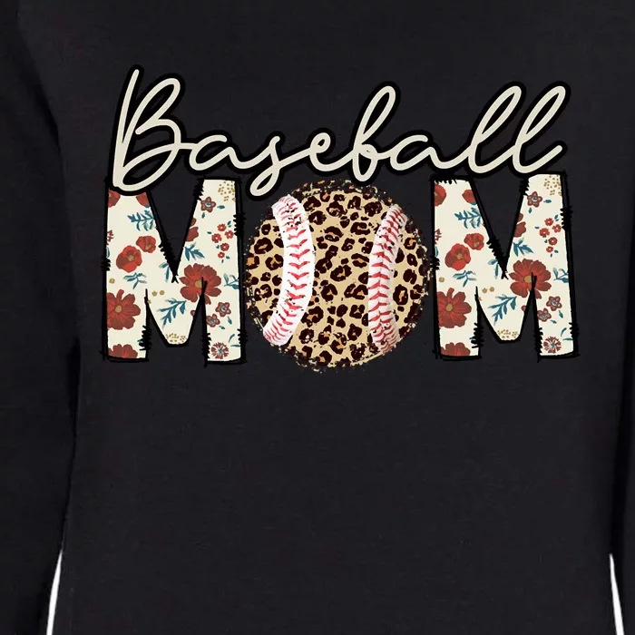 Women Baseball Mom Leopard Game Day Baseball Mothers Day Womens California Wash Sweatshirt