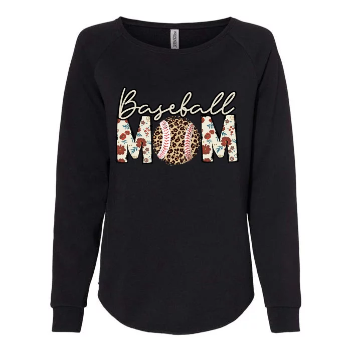 Women Baseball Mom Leopard Game Day Baseball Mothers Day Womens California Wash Sweatshirt