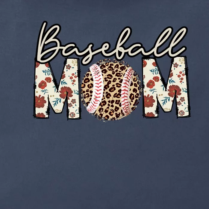 Women Baseball Mom Leopard Game Day Baseball Mothers Day Zip Tote Bag