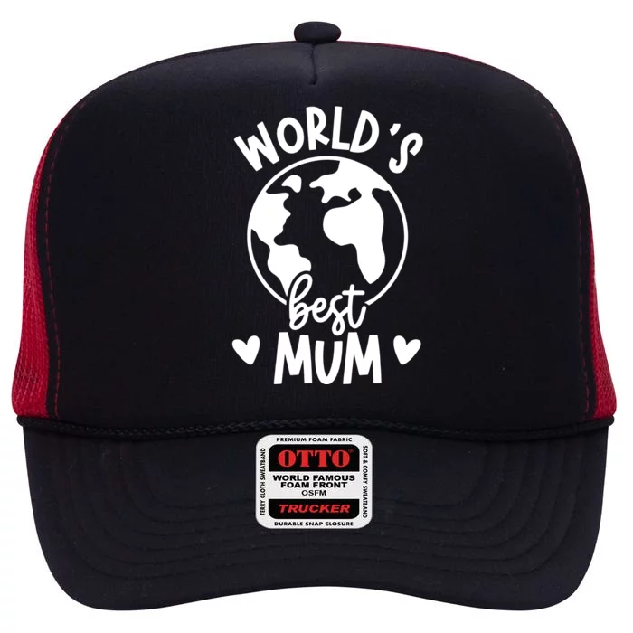 Worlds Best Mum High Crown Mesh Trucker Hat