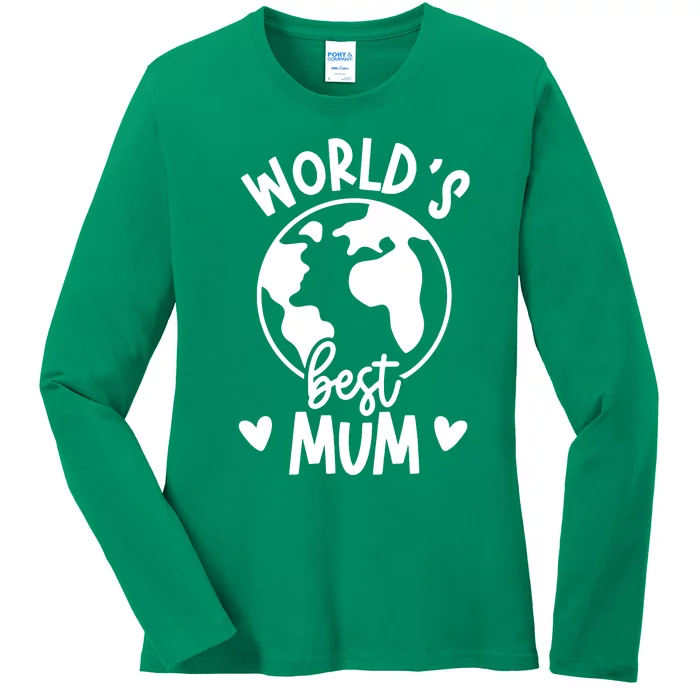 Worlds Best Mum Ladies Long Sleeve Shirt