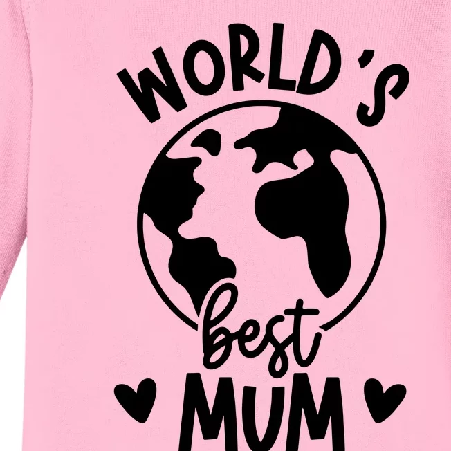 Worlds Best Mum Baby Long Sleeve Bodysuit