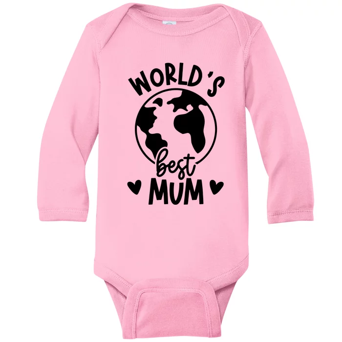 Worlds Best Mum Baby Long Sleeve Bodysuit