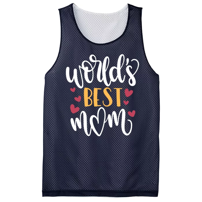 World's Best Mom Love Gift Mesh Reversible Basketball Jersey Tank