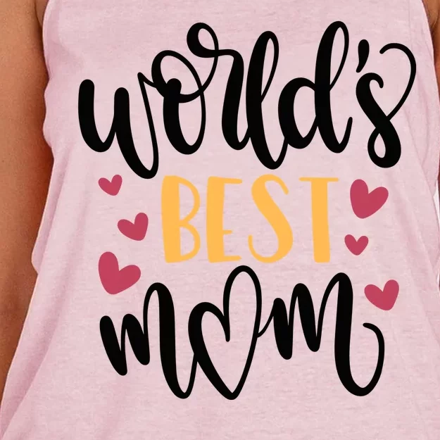 World's Best Mom Love Gift Women's Knotted Racerback Tank