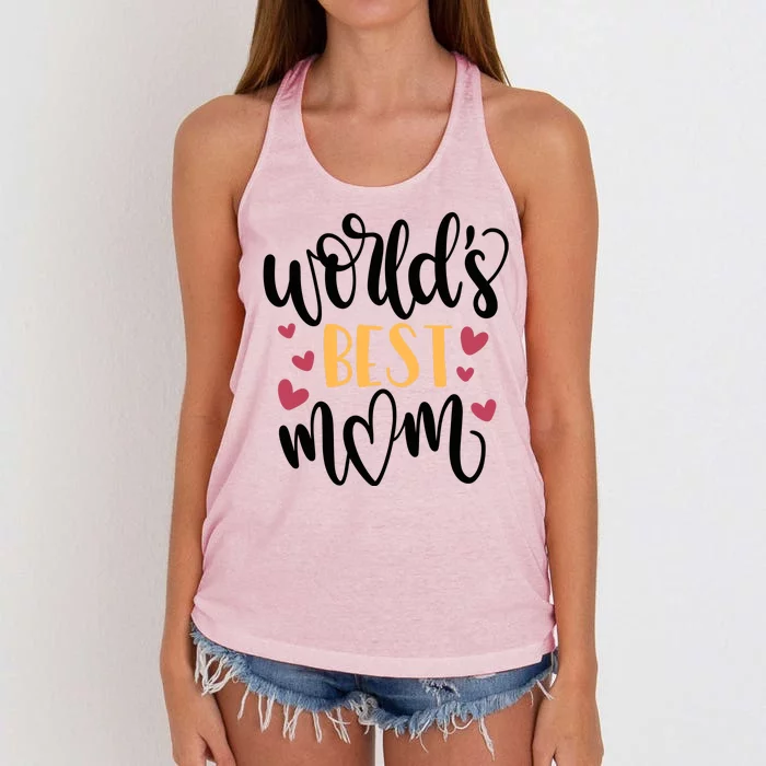 World's Best Mom Love Gift Women's Knotted Racerback Tank