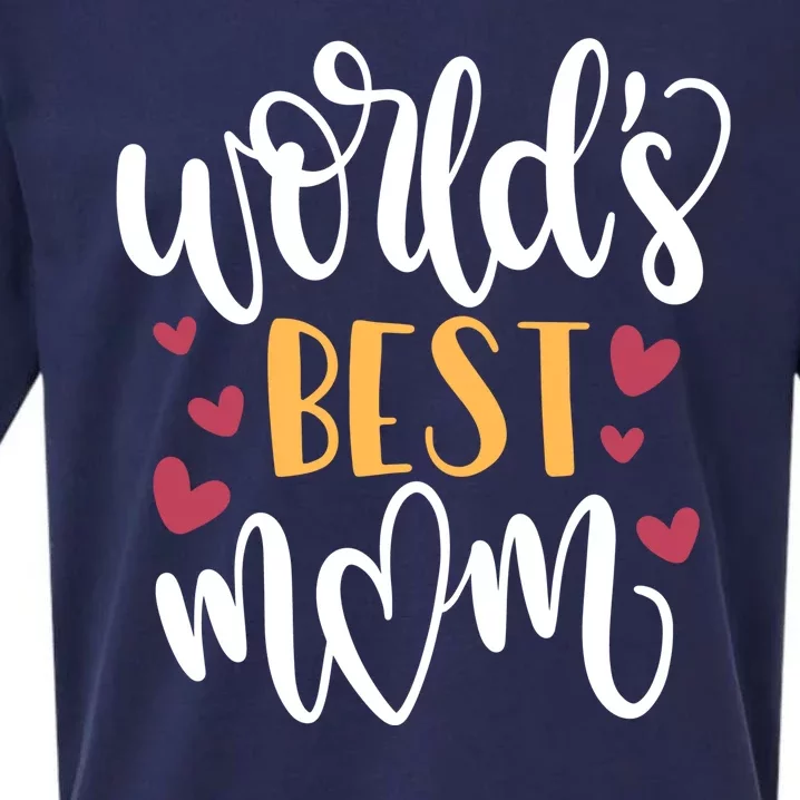 World's Best Mom Love Gift Sueded Cloud Jersey T-Shirt