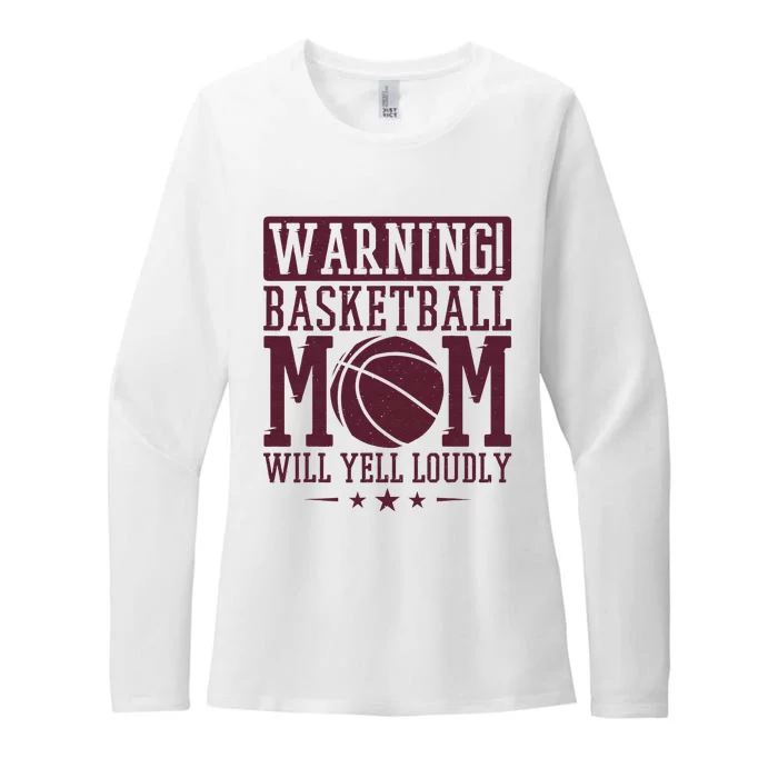 Warning Basketball Mom Will Yell Loudly Basketball Fan Womens CVC Long Sleeve Shirt