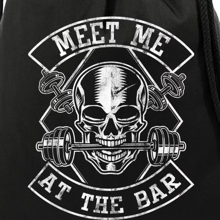 Weightlifting Bodybuilding Meet Me At The Bar Powerlifting Drawstring Bag