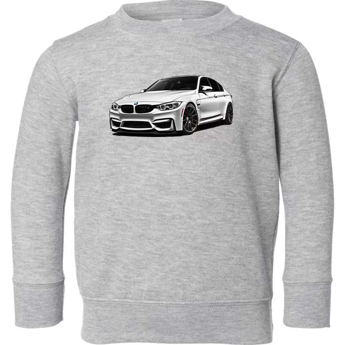 White Beamer M3m4 Sedan Sports Car Art M Series Toddler Sweatshirt