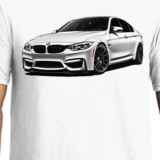 White Beamer M3m4 Sedan Sports Car Art M Series Pajama Set