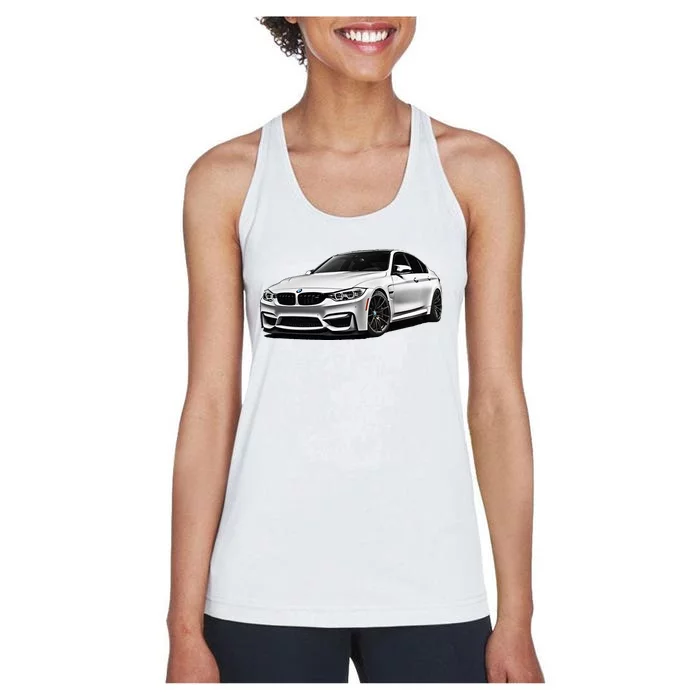 White Beamer M3m4 Sedan Sports Car Art M Series Women's Racerback Tank