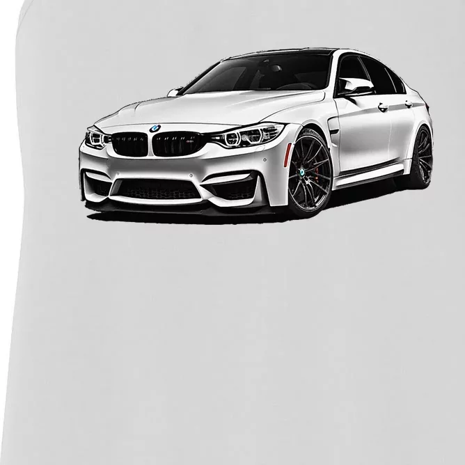 White Beamer M3m4 Sedan Sports Car Art M Series Women's Racerback Tank