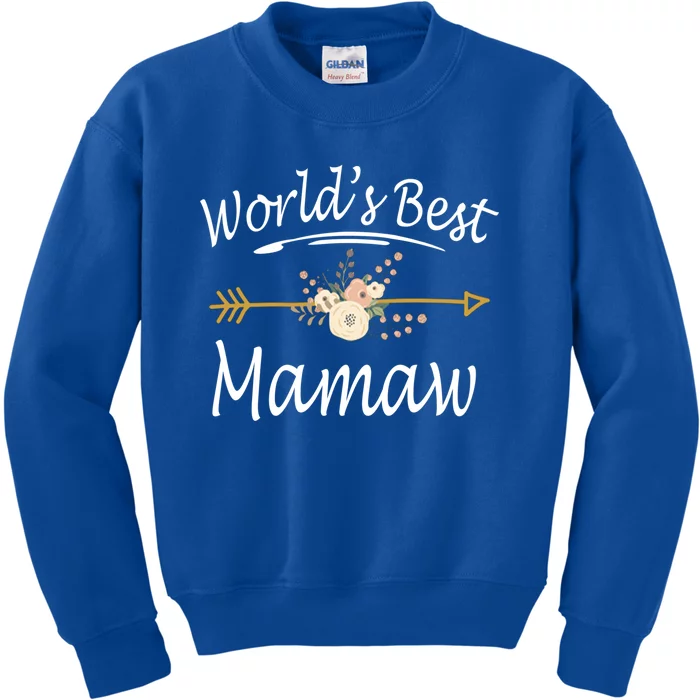 WorldS Best Mamaw Gift Mothers Day Cute Funny Gift Kids Sweatshirt