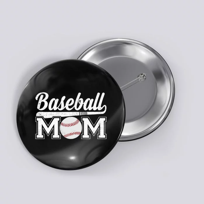 Wo Baseball Mom Mothers Day for Mama Mommy of Baseball Player Button