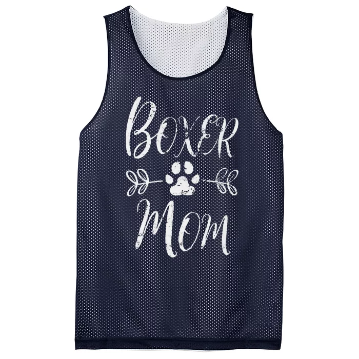 Womens Boxer Mom Boxer Dog Lover Owner Funny Boxer Dog Mom Mesh Reversible Basketball Jersey Tank