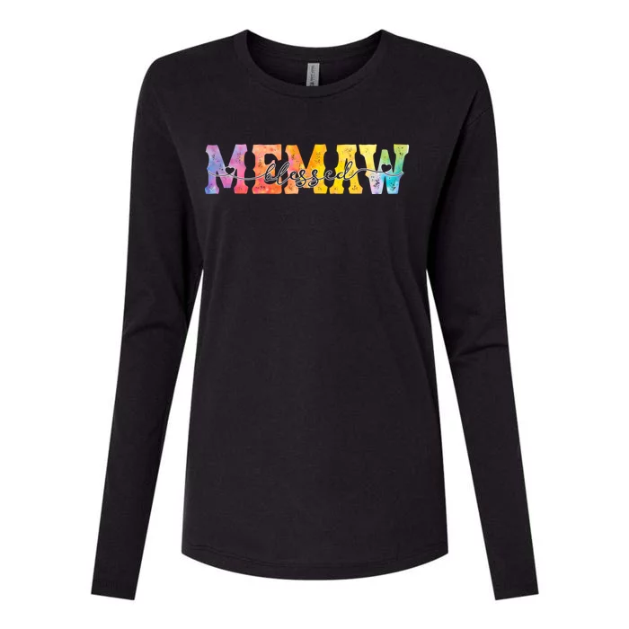 Wo Blessed Memaw Cute Colorful Hearts Memaw Gift Funny Gift Womens Cotton Relaxed Long Sleeve T-Shirt