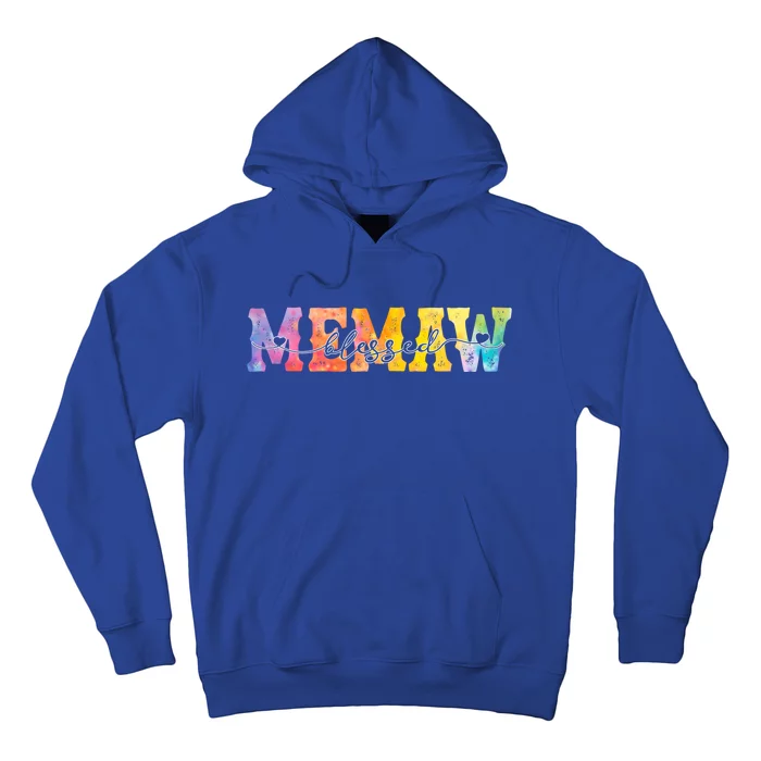 Wo Blessed Memaw Cute Colorful Hearts Memaw Gift Funny Gift Hoodie