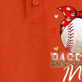 Women Baseball Mom Leopard Messy Bun Game Day Mothers Day Dry Zone Grid Performance Polo