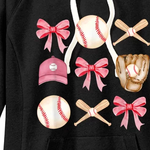 Women Baseball Mom Coquette Mothers Day Baseball Mama Gift Women's Fleece Hoodie