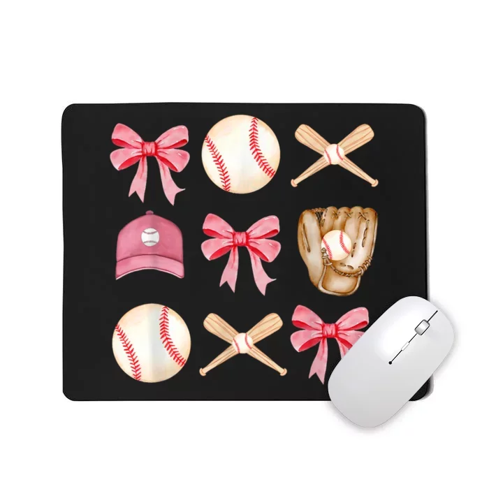 Women Baseball Mom Coquette Mothers Day Baseball Mama Gift Mousepad