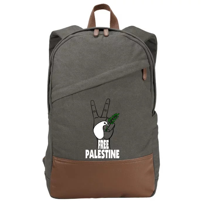 West Bank Middle East Peace Dove Olive Branch Free Palestine Gift Cotton Canvas Backpack